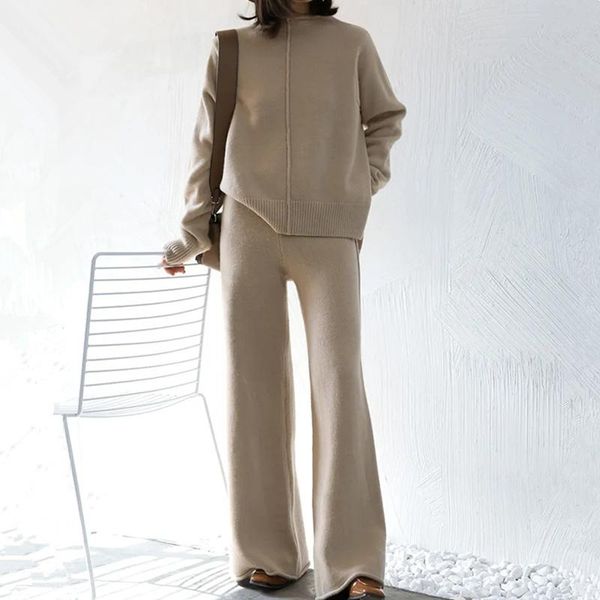 women's two piece pants fall winter clothes knitted sets women set sweaters pullovers + wide leg suits fashion tracksuits vetement femm, White
women's two piece pants fall winter clothes knitted sets women set sweaters pullovers + wide leg suits fashion tracksuits vetement femm, White