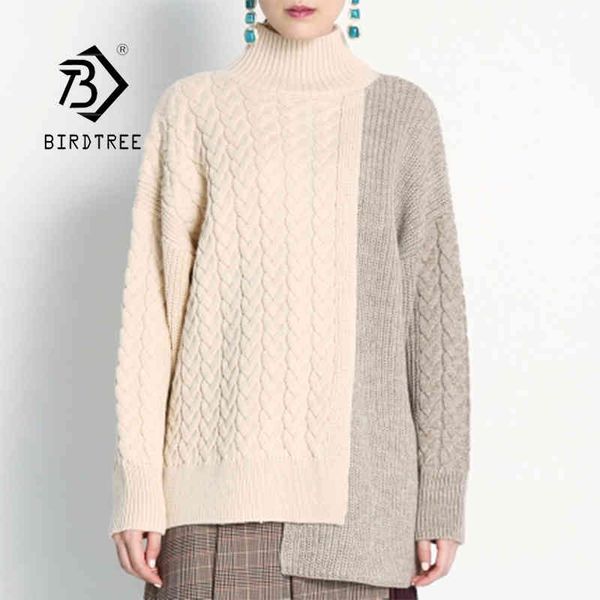 winter autumn turtleneck patchwork sweater women knitting oversize irregular warm long sleeve pullovers t08527r 210419, White;black
winter autumn turtleneck patchwork sweater women knitting oversize irregular warm long sleeve pullovers t08527r 210419, White;black