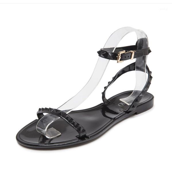 europe and the united states rivet jelly plastic sandals women's fashion open toe beach tide1, Black
europe and the united states rivet jelly plastic sandals women's fashion open toe beach tide1, Black