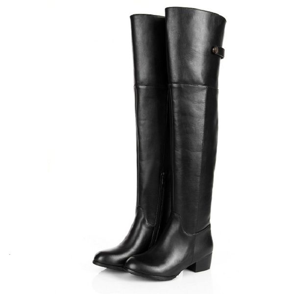 genuine leather women winter long over the knee buckle low heel boots fashion flat big plus size 34-45 1btp, Black
genuine leather women winter long over the knee buckle low heel boots fashion flat big plus size 34-45 1btp, Black