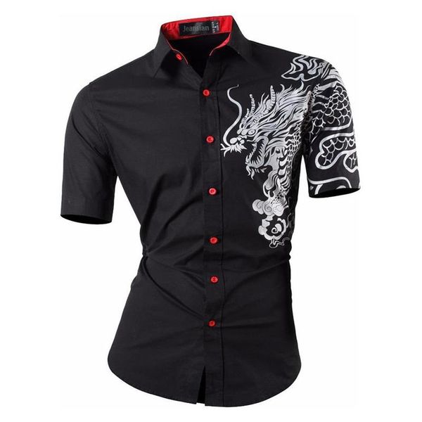 men's casual shirts sportrendy men dress fashion short sleeve summer slim fit dragon stylish tatton print jzs056, White;black
men's casual shirts sportrendy men dress fashion short sleeve summer slim fit dragon stylish tatton print jzs056, White;black