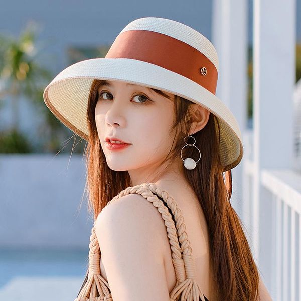 wide brim hats summer women's hepburn sun protection hat straw visor beach bucket for women, Blue;gray
wide brim hats summer women's hepburn sun protection hat straw visor beach bucket for women, Blue;gray