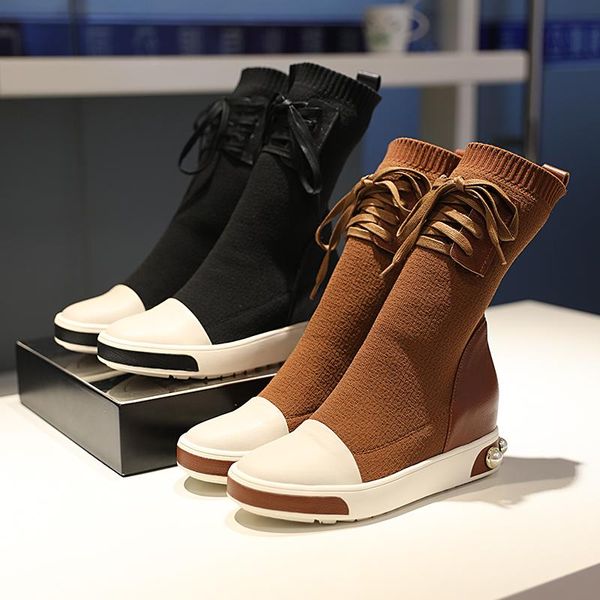 boots zapatos de mujer 2021 shoes woman leather lace-up sock ankel crystal sole height increasing botas, Black
boots zapatos de mujer 2021 shoes woman leather lace-up sock ankel crystal sole height increasing botas, Black