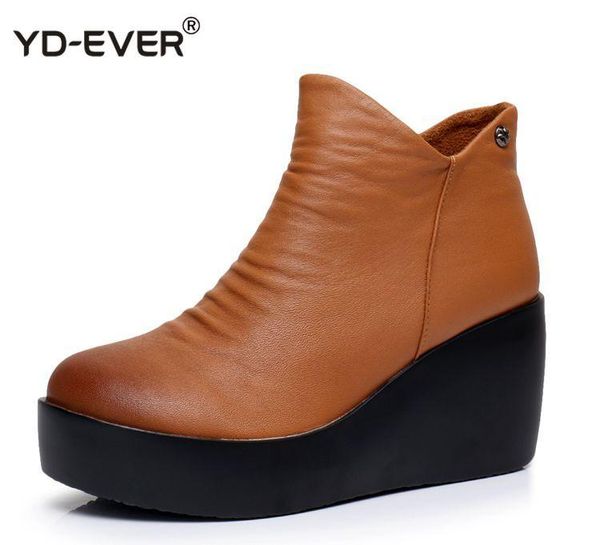 boots autumn winter women shoes woman genuine leather wedges snow height increasing ankle platform, Black
boots autumn winter women shoes woman genuine leather wedges snow height increasing ankle platform, Black