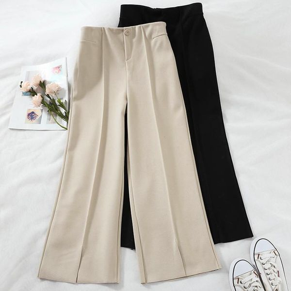 women's pants & capris spring autumn fashion high waist small split thin slim wild casual wool wide leg a042, Black;white
women's pants & capris spring autumn fashion high waist small split thin slim wild casual wool wide leg a042, Black;white