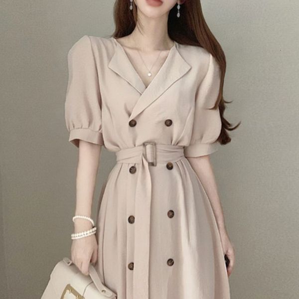 dress korean chic vintage lapel double-breasted puff sleeve white elegant long women summer clothes black ol bandage robe 6c5k, Black;gray
dress korean chic vintage lapel double-breasted puff sleeve white elegant long women summer clothes black ol bandage robe 6c5k, Black;gray
