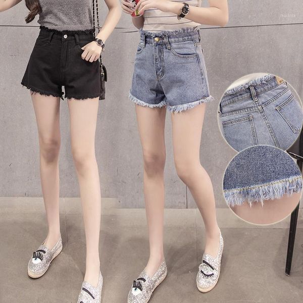 women high waist jean shorts female loose hole jeans with pockets casual 2021 summer denim women's, White;black
women high waist jean shorts female loose hole jeans with pockets casual 2021 summer denim women's, White;black