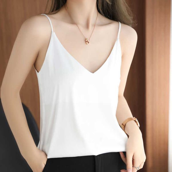 korean silk women woman v-neck satin blouse plus size solid sleeveless lady blouses blusas femininas elegante 210531, White
korean silk women woman v-neck satin blouse plus size solid sleeveless lady blouses blusas femininas elegante 210531, White