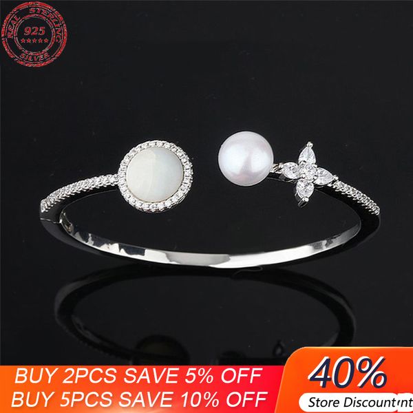 s925 sterling silver star and moon mother-of-pearl open bracelet meteor shell bracelet temperament fashion luxury brand jewelry monaco bangl, Black
s925 sterling silver star and moon mother-of-pearl open bracelet meteor shell bracelet temperament fashion luxury brand jewelry monaco bangl, Black