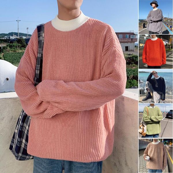 men's sweaters korean fashion sweater men 2021 autumn patchwork fake two piece street wear solid color mock neck knit, White;black
men's sweaters korean fashion sweater men 2021 autumn patchwork fake two piece street wear solid color mock neck knit, White;black