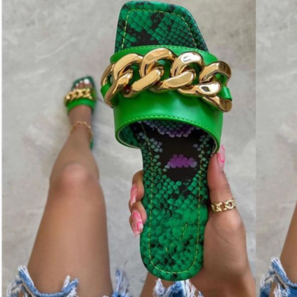 slippers womens summer sandals metal decorative square head flat heel outdoor beach comfortable leopard slides female plus size, Black 
slippers womens summer sandals metal decorative square head flat heel outdoor beach comfortable leopard slides female plus size, Black