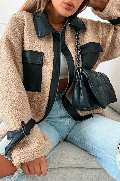 women's jackets spring autumn 2021 jacket fleece warm women coats fashion lamb wool pu leather oversized overcoat outwear down, Black;brown
women's jackets spring autumn 2021 jacket fleece warm women coats fashion lamb wool pu leather oversized overcoat outwear down, Black;brown