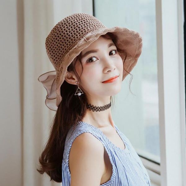 wide brim hats women's bucket hat korean summer foldable cap japanese spring cute bow shade fashionable, Blue;gray
wide brim hats women's bucket hat korean summer foldable cap japanese spring cute bow shade fashionable, Blue;gray