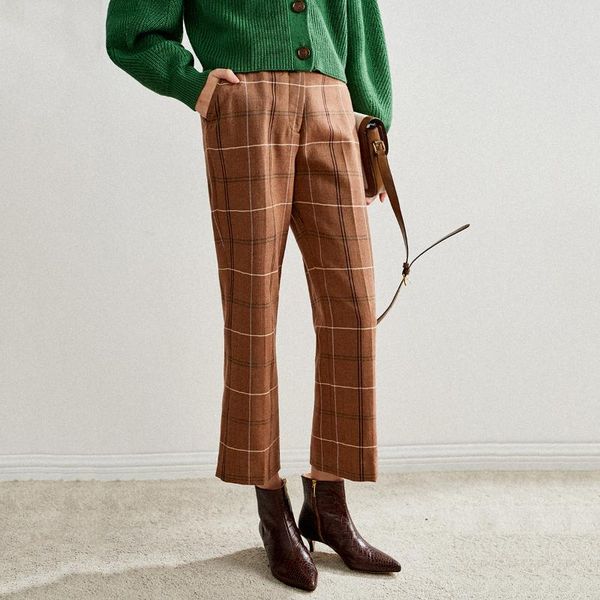 women's pants & capris fashion plaid suit wool casual office wear straight trousers ol ladies clothing with pockets, Black;white
women's pants & capris fashion plaid suit wool casual office wear straight trousers ol ladies clothing with pockets, Black;white