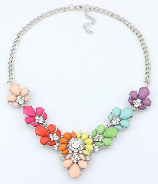 Jewelry Fashion 2021 3 Colors Crystal Flowers And Stone Statement Necklace Choker Necklaces & Pendants For Woman Gift Chains, Silver
Jewelry Fashion 2021 3 Colors Crystal Flowers And Stone Statement Necklace Choker Necklaces & Pendants For Woman Gift Chains, Silver