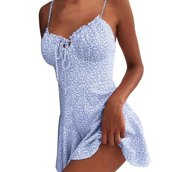 summer tie front v neck elegant floral print mini dress women off shoulder ruffle party backless a-line dresses 2021 casual, Black;gray 
summer tie front v neck elegant floral print mini dress women off shoulder ruffle party backless a-line dresses 2021 casual, Black;gray