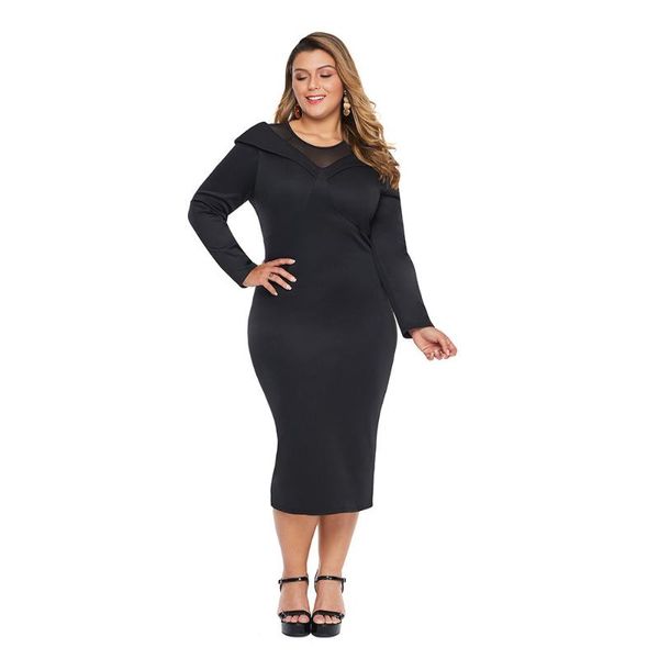 casual dresses mesh neck patchwork plus size midi dress women's autumn and winter big black evening, Black;gray
casual dresses mesh neck patchwork plus size midi dress women's autumn and winter big black evening, Black;gray