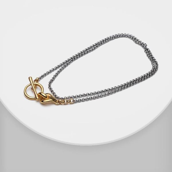 chains amorita boutique fashion matching color gold plating circle locker long chain double layer necklace, Silver
chains amorita boutique fashion matching color gold plating circle locker long chain double layer necklace, Silver