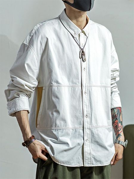 men's casual shirts spring autumn tooling design hidden pocket long sleeves loose handsome cardigan mens white x5003, White;black
men's casual shirts spring autumn tooling design hidden pocket long sleeves loose handsome cardigan mens white x5003, White;black