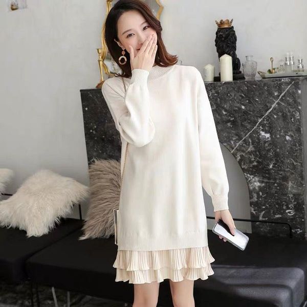 casual dresses pleated chiffon hem women knitted sweater dress fashion pullover lady slim long sleeve bottom robe autumn spring beige, Black;gray
casual dresses pleated chiffon hem women knitted sweater dress fashion pullover lady slim long sleeve bottom robe autumn spring beige, Black;gray