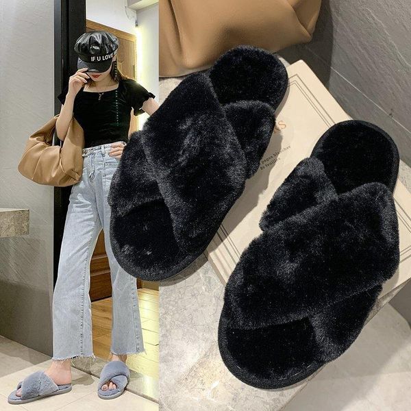 autumn and winter korean fashion comfortable casual home warm furry slippers flat women's shoes plush, Black
autumn and winter korean fashion comfortable casual home warm furry slippers flat women's shoes plush, Black