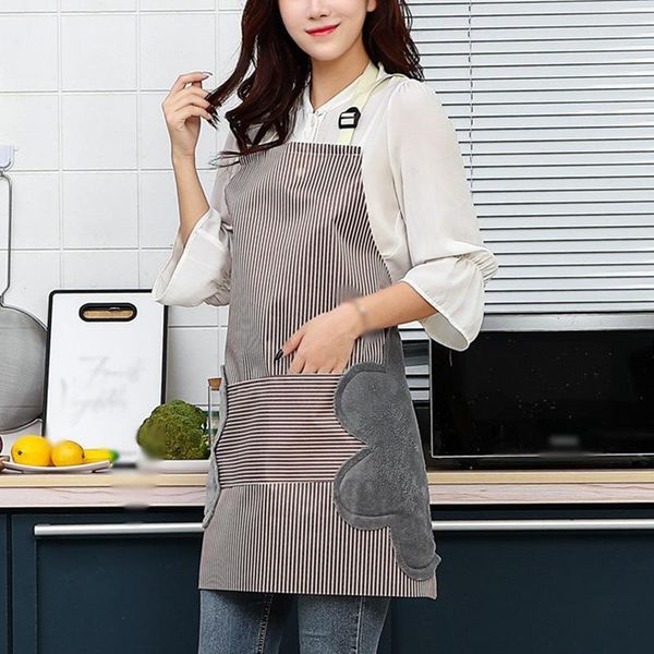 aprons 1pcs kitchen wipeable apron waterproof oil-proof classic striped nail shop for women household baking accessories
aprons 1pcs kitchen wipeable apron waterproof oil-proof classic striped nail shop for women household baking accessories
