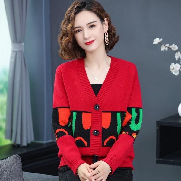 women's t-shirt knitted cardigan early autumn 2021 v-neck long sleeve foreign style coat loose outside with short sweater women's, White
women's t-shirt knitted cardigan early autumn 2021 v-neck long sleeve foreign style coat loose outside with short sweater women's, White