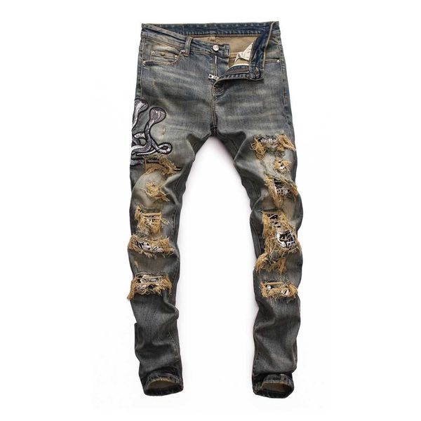 autumn and winter pants micro elastic ordinary leisure youth cotton tight washed medium waist black pants 8125, Blue