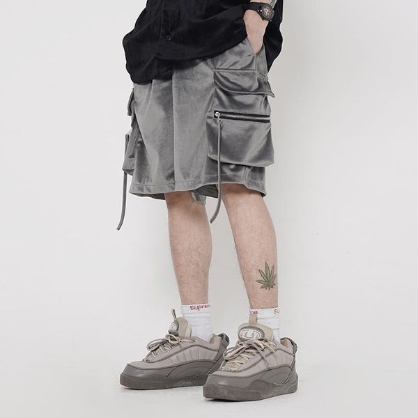 zipper pockets streetwear casual fleece summer shorts for men and women drawstring solid velvet baggy five point pants men's, White;black
zipper pockets streetwear casual fleece summer shorts for men and women drawstring solid velvet baggy five point pants men's, White;black