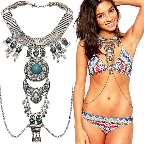 chains gold&silver women bohemia hyperbole body chain artificial gemstone pendants tassel bib choker vintage necklace with waist
chains gold&silver women bohemia hyperbole body chain artificial gemstone pendants tassel bib choker vintage necklace with waist