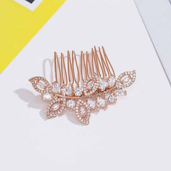 hair clips & barrettes slbridal fashion rose gold luxury leaf teardrop cubic zirconia wedding comb bridal pieces accessories party jewelry, Golden;silver 
hair clips & barrettes slbridal fashion rose gold luxury leaf teardrop cubic zirconia wedding comb bridal pieces accessories party jewelry, Golden;silver