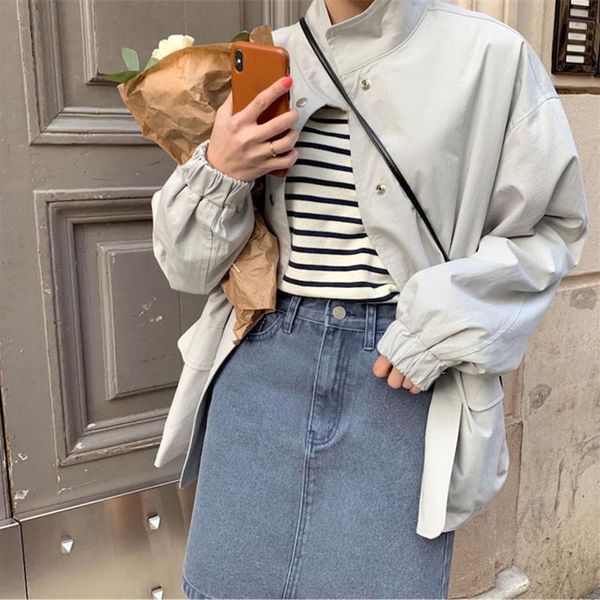 casual streetwear bomber jacket women korean single breasted long sleeve autumn coat outwear women's jackets, Black;brown
casual streetwear bomber jacket women korean single breasted long sleeve autumn coat outwear women's jackets, Black;brown