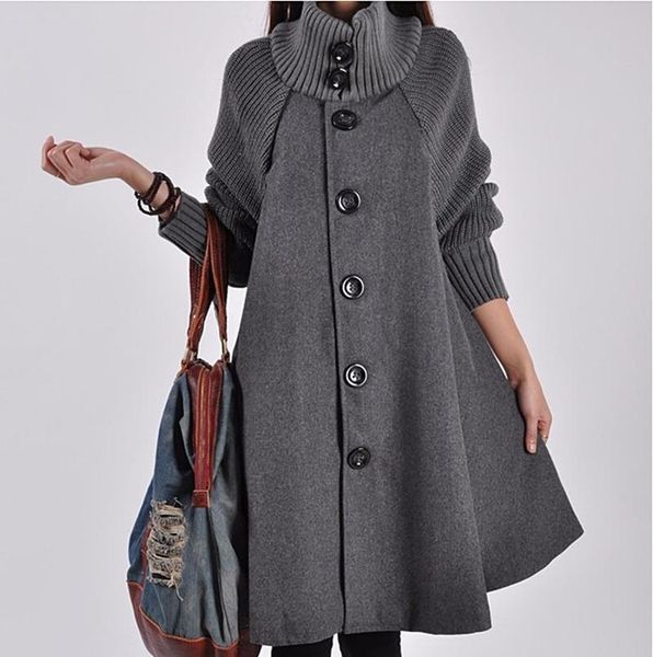 women's wool & blends 2021 autumn and winter korean version of large size mid-length loose woolen coat casual trench, Black
women's wool & blends 2021 autumn and winter korean version of large size mid-length loose woolen coat casual trench, Black
