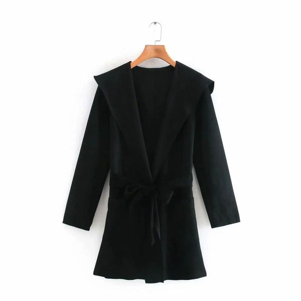 women's jackets women chic velvet-feeling with sashes hooded jacket vintage pockets long coat female outerwear, Black;brown
women's jackets women chic velvet-feeling with sashes hooded jacket vintage pockets long coat female outerwear, Black;brown