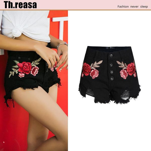 women's jeans european and american shorts pure black high-waisted three-dimensional embroidery wide feet loose beard women, Blue
women's jeans european and american shorts pure black high-waisted three-dimensional embroidery wide feet loose beard women, Blue