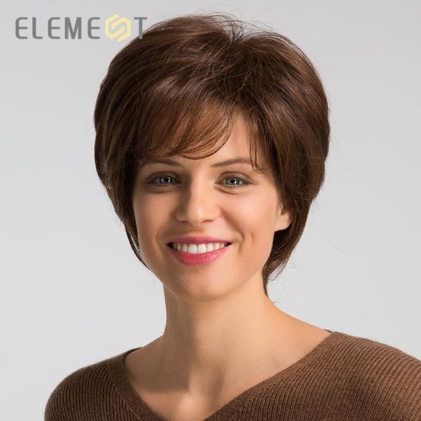 synthetic wigs 6 inch short wig with side fringe blend 50% human hair high density glueless brown pixie cut for women, Black
synthetic wigs 6 inch short wig with side fringe blend 50% human hair high density glueless brown pixie cut for women, Black