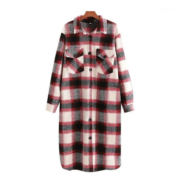 women's wool & blends women 2021 fashion with pockets loose check woolen coat vintage long sleeve button-up female outerwear chic overc, Black
women's wool & blends women 2021 fashion with pockets loose check woolen coat vintage long sleeve button-up female outerwear chic overc, Black