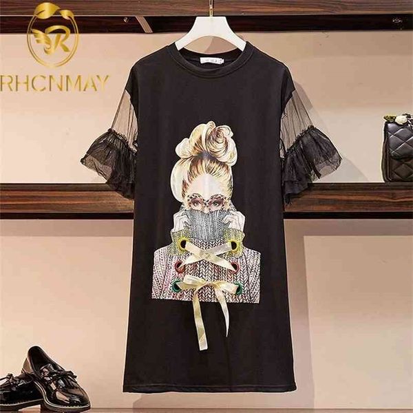 s-4xl plus size summer women t-shirt dress fashion beading spectacles girl print mesh patchwork flare sleeve vestidos 210520, White
s-4xl plus size summer women t-shirt dress fashion beading spectacles girl print mesh patchwork flare sleeve vestidos 210520, White