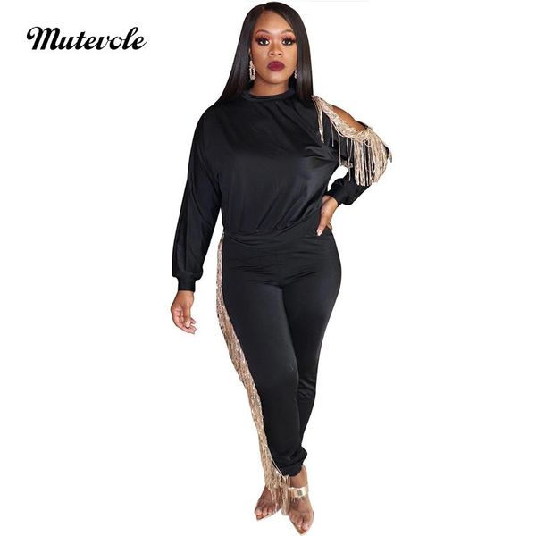 two piece dress mutevole women cold shoulder gold tassel outfit fashion pullover 2 pants sets ladies party set clubwear, White
two piece dress mutevole women cold shoulder gold tassel outfit fashion pullover 2 pants sets ladies party set clubwear, White
