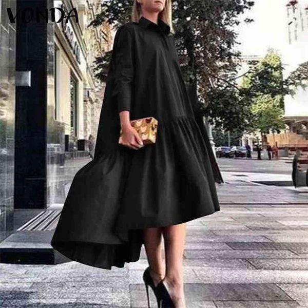plus size shirt dress 2021 vonda casual turn down neck long sleeve solid dresses bohemian party vestidos femme elegant robe, Black;gray
plus size shirt dress 2021 vonda casual turn down neck long sleeve solid dresses bohemian party vestidos femme elegant robe, Black;gray