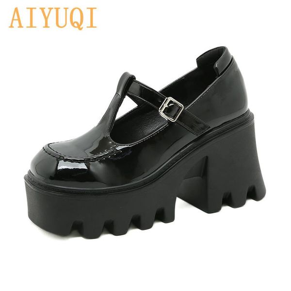 dress shoes mary jane women british style 2021 spring summer patent leather high heels fashion trend platform, Black
dress shoes mary jane women british style 2021 spring summer patent leather high heels fashion trend platform, Black