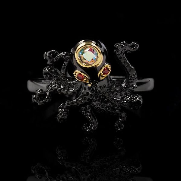 cluster rings creative black ocs shape design with inlaid colorful stones for women fashion punk wedding party jewelry, Golden;silver
cluster rings creative black ocs shape design with inlaid colorful stones for women fashion punk wedding party jewelry, Golden;silver