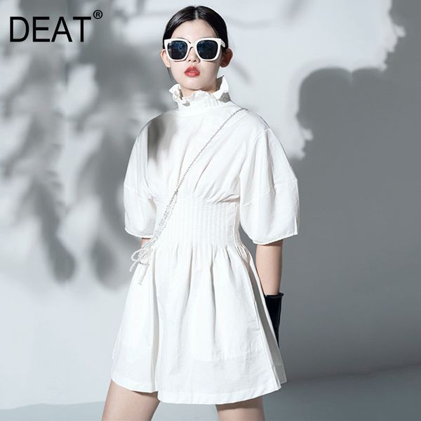 women white patchwork folds empire a-line dress ruffled neck short sleeve slim fit fashion tide summer 7e0809 210421, Black;gray
women white patchwork folds empire a-line dress ruffled neck short sleeve slim fit fashion tide summer 7e0809 210421, Black;gray