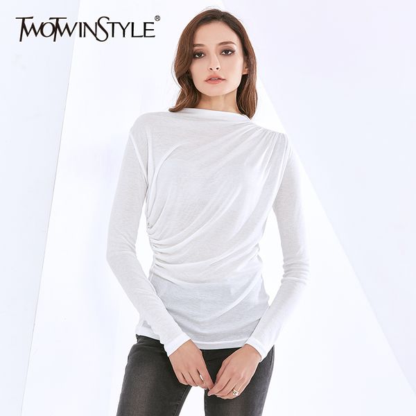 twowinsyle minimalist casual shirt for women o neck long sleeve solid shirts female fashion clothing autumn style 210524, White
twowinsyle minimalist casual shirt for women o neck long sleeve solid shirts female fashion clothing autumn style 210524, White