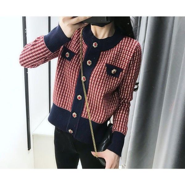 women's knits & tees knitted cardigan 2021 spring and autumn plaid long sleeve round neck ruby button loose coat, White
women's knits & tees knitted cardigan 2021 spring and autumn plaid long sleeve round neck ruby button loose coat, White