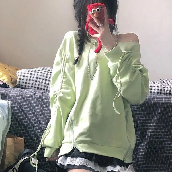 women's t-shirt autumn fashion long sleeve women t shirts vintage frayed neck chain cold shoulder zipper pulovers loose sweet clot, White
women's t-shirt autumn fashion long sleeve women t shirts vintage frayed neck chain cold shoulder zipper pulovers loose sweet clot, White
