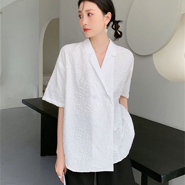 women's blouses & shirts texture white oversized wrap shirt women minimalist clothing short sleeve plain single button summer
women's blouses & shirts texture white oversized wrap shirt women minimalist clothing short sleeve plain single button summer