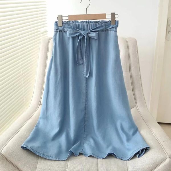 skirts spring summer chic tencel denim women fashion high waist elasticity sashes bow elegant pockets a-line skirt female saias, Black
skirts spring summer chic tencel denim women fashion high waist elasticity sashes bow elegant pockets a-line skirt female saias, Black
