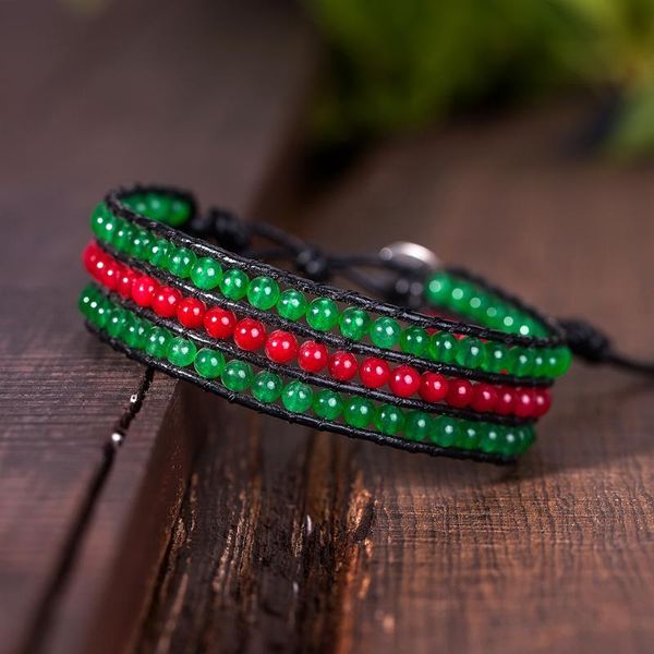 tennis 13colors handmade women natural stone red green beaded bracelets genuine leather single wrap men weave bracelet, Golden;silver
tennis 13colors handmade women natural stone red green beaded bracelets genuine leather single wrap men weave bracelet, Golden;silver