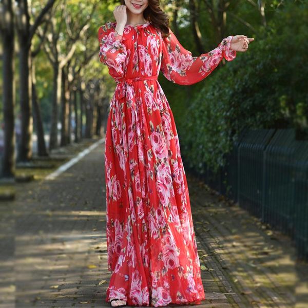 ethnic clothing flowy chiffon long dress female floral printed loose fashion abaya islamic muslim maxi dresses 2021 saudi arabia dubai kafta, Red
ethnic clothing flowy chiffon long dress female floral printed loose fashion abaya islamic muslim maxi dresses 2021 saudi arabia dubai kafta, Red